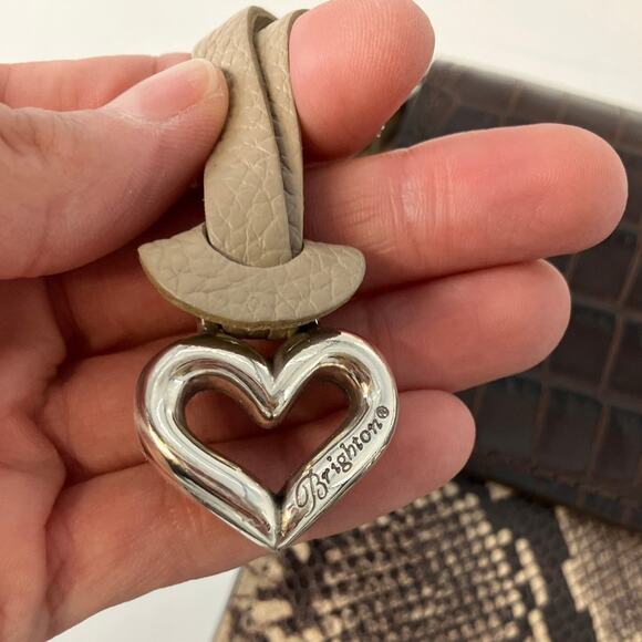 BRIGHTON ANIMAL PRINT BROWN GRAY LEATHER SMALLCROSSBODY BAG - Picture 15 of 16